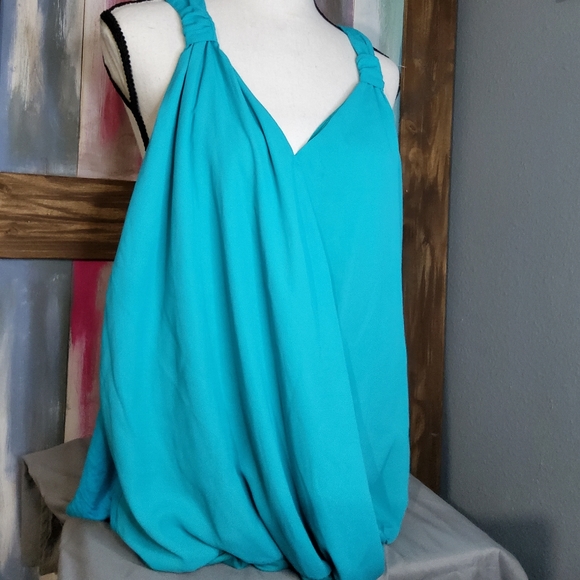 INC Wrap Top in Teal Glow - Picture 4 of 8